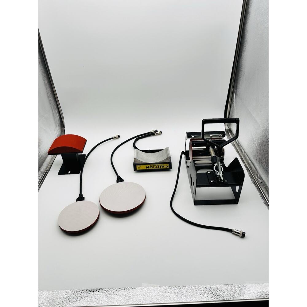 Heat Press Attachments - Hat Mug Tumbler - 5pc Set. Very Good Condition